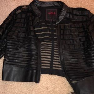 A black cropped jacket